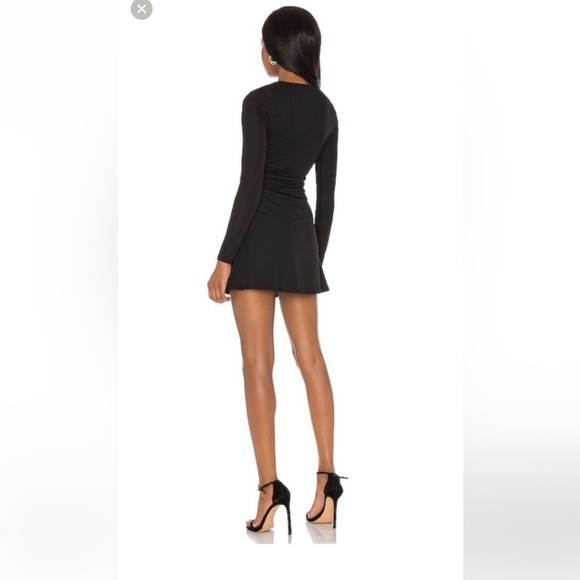 Lovers + friends Penelope black asymmetrical neck long sleeve dress NWT.  Small - Picture 14 of 14